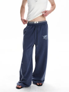 A PUEE | American Vintage Washed Distressed Printed Casual Sweatpants
