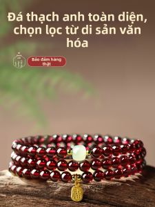HUAKAIYUNDUO | Vòng Tay Hạt Đá Garnet Thiên Nhiên Trong Suốt