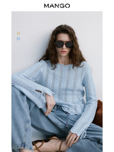 Mango | Fall/Winter Hollow-Out Wavy-Hem Womens Knit Sweater