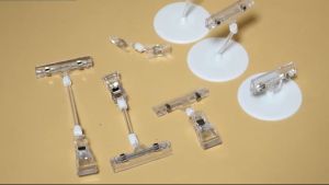 5pcs Jepitan Promo Tag Price Holder Penjepit Label Papan Tag Hanger Transparan