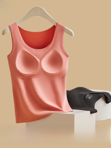 MiiOW | Áo ba lỗ nữ mùa đông MiiOW ấm áp liền mạch có đệm ngực Áo lót mặc trong màu trơn Polyester 877% Spandex 123%