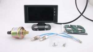 RYSJM | 5" LCD 6 in1 Tachometer Oil Pressure Voltage Water Temperature Meter Oil Temp Gauge Clock + Water Temp Sensor 10mm Press Sensor