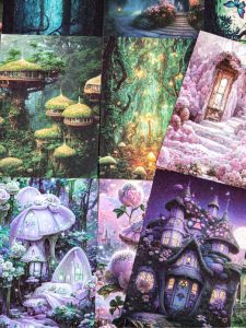 Dreamy Forest Fairy Tale Theme Background Paper Scrapbooking DIY Material Castle Magic Plant Design Paper Notebook Decoration
