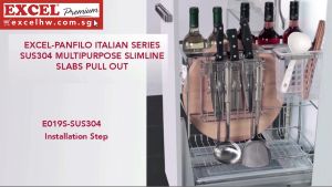 [Excel Hardware] Panfilo Italian Series Multipurpose Slimline Slabs Pull Out E019S-SUS304