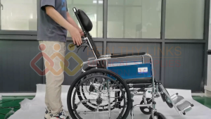 [Same Day Delivery] Chrome Steel Reclining Commode Detachable Armrest and Footrest (DAF) Wheelchair - 18 inches