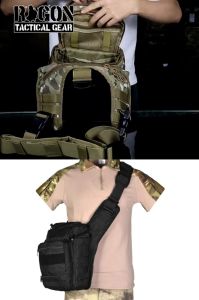 RAGON ASIAON A-6008 Tactical Outdoor DuPont Nylon Crossbody Rucksack Bag for Men