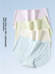 Miiow | Womens Ice Silk Antibacterial Ultra-Thin Breathable Underwear Triangle Panties Summer Collection MiiOW Cat Person Brand