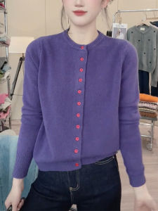 QINGNAER | Soft Mellow Style Long Sleeve Knitted Cardigan Red Buttons
