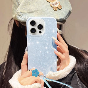 YBD Korean Version Fresh Phone Case for OPPO A3X 5G 4G A18 A38 A58 4G A3 5G 4G With Fine Flashing and Hanging Rope