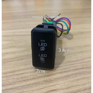 Saklar Switch Foglamp lampu 2 fungsi ukuran 2cm x 3.8cm