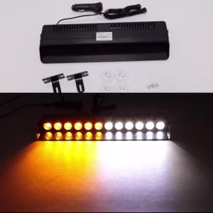12 LED Car Strobe Light Flash Warning Signal Beacon Traffic Fireman Bright Windshield Trailer Vehicle Indicators Waterproof 12V