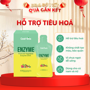 Nước Uống Bổ Sung Enzyme Chiết Xuất Từ Trái Cây và Rau Củ Hỗ Trợ Tiêu Hoá Thanh Lọc Cơ Thể Coolvita - Hộp 7 Túi