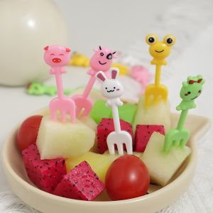 10pcs-Reusable cute animal fruit fork - perfect for snacks cakes and fruits - perfect for outdoor and home use