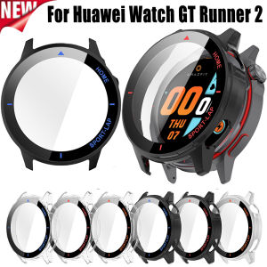 Case+Tempered Glass Film for Huawei Watch GT Runner2 PC Full Coverage Anti-drop Shell for Huawei GT Runner2 Protective Frame