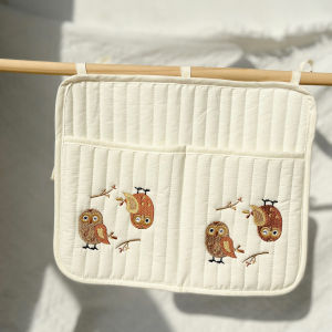 Cotton Baby Storage Crib Side Hanging Bag Storage Bag Diaper Bag Quilted Quilted Newborn Baby Supplies Baby Stroller Small Bag