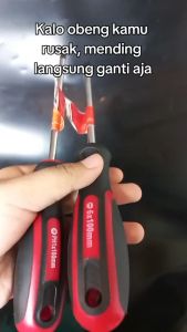 Obeng Magnet Gagang Karet 4 Inch 6mmx 4inch plus/minus Fumetax - Minus5mm