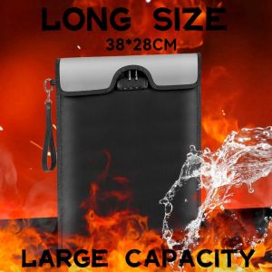 Long Fireproof Document Bag Waterproof File Organizer 3 Layer Bill Storage File Bag Large Capacity