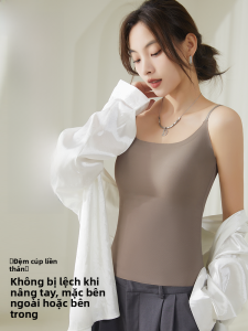 MiiOW | Áo ba lỗ Ice Silk dành cho nữ mùa hè mỏng dây đeo vai mỏng không cần đeo quần lót một mảnh lưng đẹp đồ lót