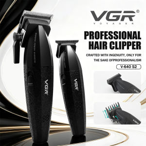 VGR | VGR Hair Trimmer Professional Clipper Adjustable Barber Combo Cordless Hair Cutting Machine Haircut Metal Trimmer for Men V-640