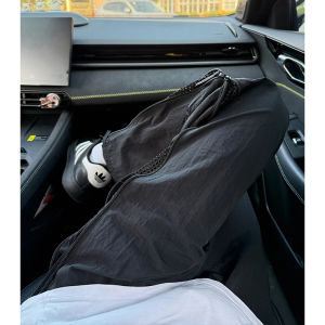 กางเกงขายาวทรงตรงสีขาวเทาสำหรับผู้ชาย กางเกงลำลองฤดูร้อน ทรงบาง ทรงระบายอากาศได้ดี กางเกงชุดชีฟองแบบลำลอง