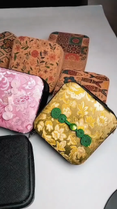 Jewelry storage box Chinese style embroidery ring and earring storage box jewelry box