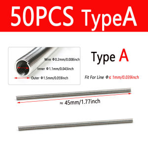 Bimoo 50/100pcs Stainless Steel Fishing Line Rigs Springs Flexible Saltwater Fishing Rigs Springs Clipped Rigs Components
