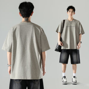 Wood soon | Breathable Retro Simple Letter Printed Loose Short Sleeve T-shirt Men