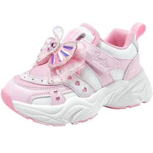 Barbie Princess Fleece Lined Girls Sport Shoes Low Cut Synthetic Leather Outerwear Wear Resistant And Anti Slip for Ages 3-12