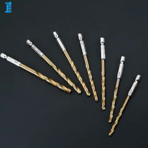 13Pcs Titanium Twist Drill Bit Set 1/4 inch Hex Shank Drill Bit Set,1.5-6.5mm Quick Hex Drilling Twist Drill Bit Set Drill Bits