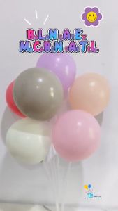 Balon Latex Macaron ISI 50 / Balon Warna Pastel 12 inch Per Pack
