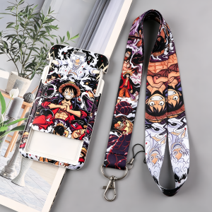 Bandai | 1/3PCS,Anime One Piece Luffy Gear 5 Card Holder with Lanyard Retractable Badge Reel Cute Student Bus ID Card Case Cover Kawaii