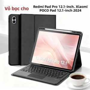 Ốp Lưng Redmi Pad Pro 12.1 Inch Kèm Bàn Phím Bluetooth Tương Thích Với Xiaomi POCO Pad 12.1 2024 Bàn Phím Không Dây Tháo Rời Vỏ Máy Tính Bảng Thời Trang Bằng TPU