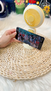 Mini Portabel USB 1800mAh Kipas lipat kecil desktop/Leher 3-Speed Wind LED Lampu malam/Kipas Angin Mini Genggam/kipas angin karakter