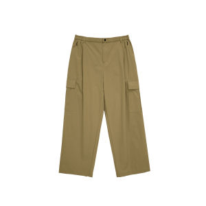 Spring Summer Soft Quick Dry Loose Casual Womens Wide Leg Pants Anti-Water Nine Points Trousers Straight Cut Natural Waist