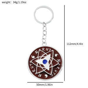 Naruto Sharingan Interesting Rotatable Pendant Keyrings Creativity Enamel Keychain for Men Backpack Accessories Gifts for Fans