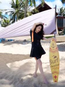 33LYSEACIA Three Piece Plus Size Womens Swimsuits Short Sleeves Swimwear Female Surfing Suits Beachwear Zipper Tops + Shorts + Letters Ruffles Skirt 3 in 1