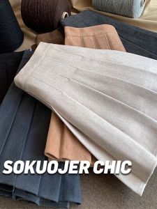 Thickened Woolen Plaid Skirt Womens Autumn Winter High Waist Slimming Large Size A-Line Short Skirt School Style JK Half-length Skirt