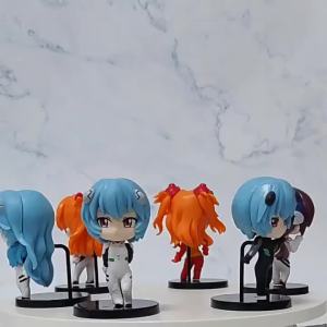 Bandai | 2026 Q-Version 6pcs/set Anime EVA Asuka Ayanami Rei Kawaii Figure PVC Model Toys Desktop decorative toys collect Gifts