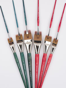 ด้ามแปรงวาดภาพน้ำมันขนไนลอน ขนแมว ขนนก ขนเสือ ขนหนวด ขนเส้นใย 2 ชั้น แปรงวาดภาพน้ำมันแบบขนยืด 720F