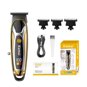 Kemei Professional Cordless Hair Clipper USB Rechargeable Trimmers Mens Electric Shaver Beard Razor PG1990A 1598 2024 Kit1 Kit2