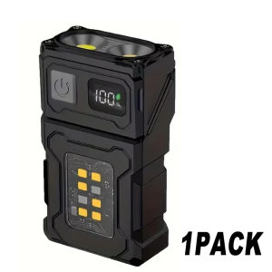 Rechargeable EDC LED Flashlight Adjustable Magnetic Mini Work Light Portable Camping Lamp for Outdoor Hiking Fishing Emergency