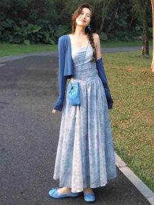 RELNLEX | Bộ 2 Món Đầm Camisole Rétro Elegance Pháp Dành Cho Người Béo