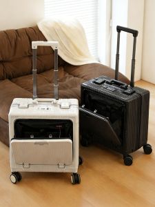 MANLVSHI | Front Opening Multi-functional Small Lightweight Travel Carry-on Luggage