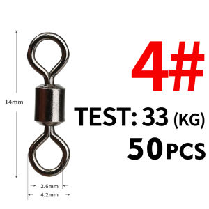 MEREDITH 50 CHIẾC Câu Cá Xoay Chắc Chắn Kết Nối Vòng Bi Snap Lăn Hạt Thép Không Gỉ Cho Đại Dương Sông Hồ Bãi Biển Câu Cá