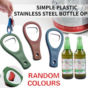 1/2Pcs Simple Plastic Bottle Opener Stainless Steel Labor-saving Creative Portable Beer Bottle Open Tool