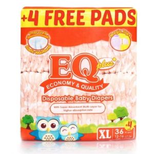 EQ Plus Jumbo Pack XL 36 - Tape Baby Diapers