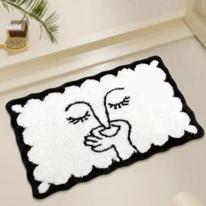 VIKAMA Abstract Art Plush Rug—Soft Non-Slip Indoor/Outdoor Entryway Rug and Bathroom Door Mat for Home Decor