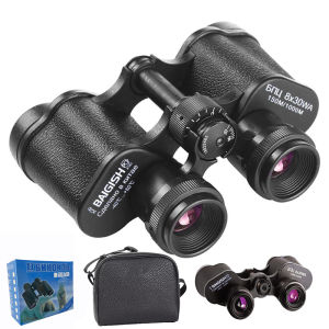 Baigish 8x30 Russian Binoculars Full Metal Structure Glasses Professional Military Waterproof Telescope Leather Bag For Hunting