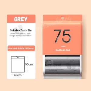 [Local Seller] 75pc Household disposable rubbish trash garbage bag | pull string | drawstring & handle bag