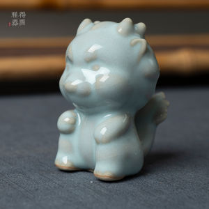Creative Handmade Ceramic Dragon Year Lucky Dragon Tea Pet Decorative Figurine Chinese Zen Style Deoxynucleotide Small Ornament